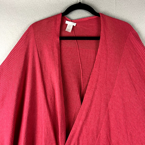 J Jill Cape Wrap Shawl Womens One Size Pink Cotton Blend Knit Colorful Casual - Picture 2 of 12